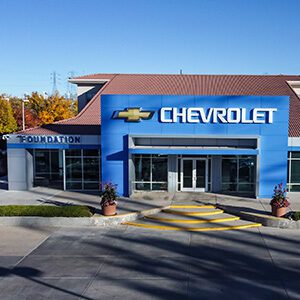 Foundation Chevrolet building in blue color